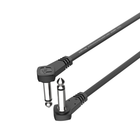 High performance flat patch audio cable, 6.3mm mono plug - 6.3mm mono plug Roxtone FPJJ100L0003